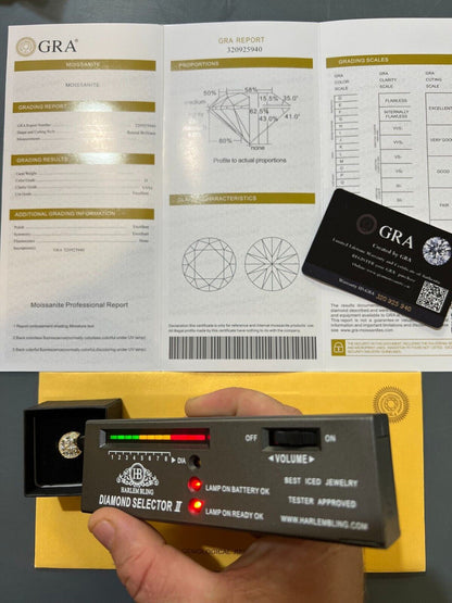 HarlemBling Real MOISSANITE Halo Engagement Promise Ring 14k Gold Plated 925 Silver All Size