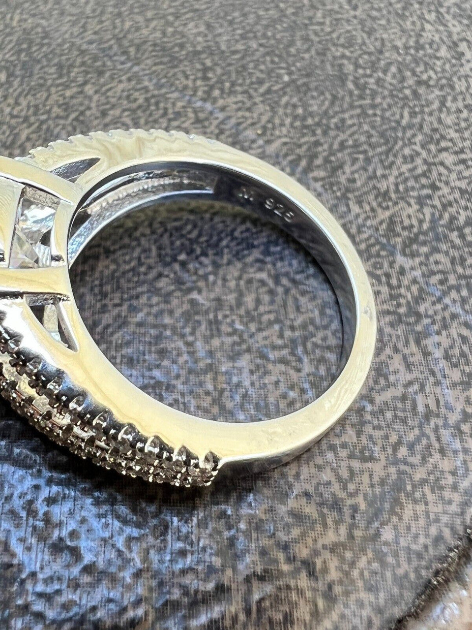 HarlemBling Real Moissanite Halo Engagement Promise Ring 925 Silver Diamond Test  4 Sizes