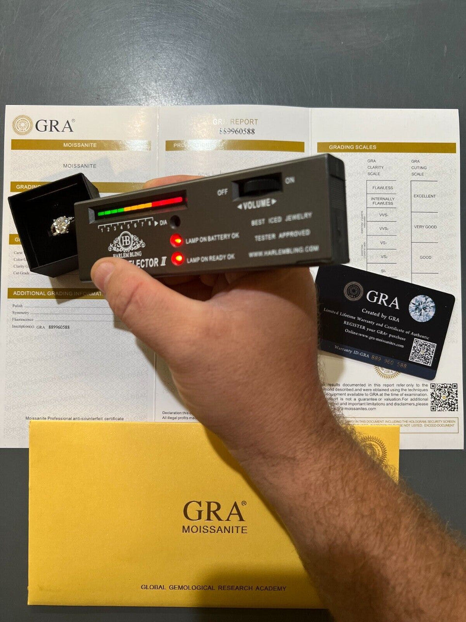 HarlemBling Real Moissanite Halo Engagement Promise Ring 925 Silver Diamond Test  4 Sizes