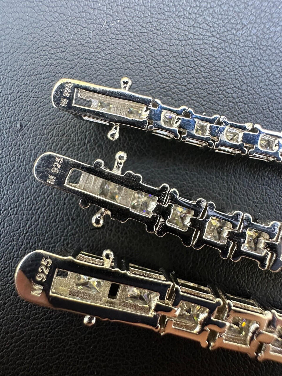 HarlemBling REAL MOISSANITE Iced Square Princess Cut Tennis Bracelet 925 Silver 3-5mm 6-8.5"