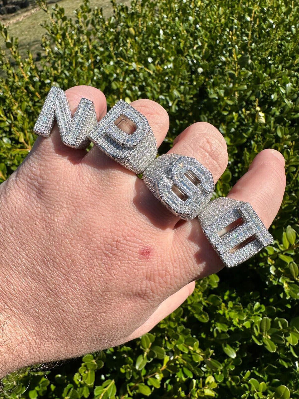 MOISSANITE Letters A-Z 925 Silver Mens Initial Ring – Harlembling