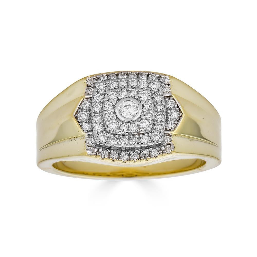 HarlemBling Real MOISSANITE Ring 14k Gold Plated 925 Silver Hip Hop Iced Pass Diamond Tester