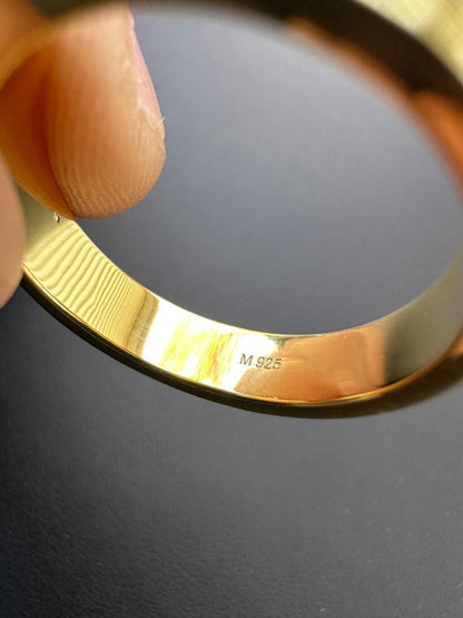 HarlemBling Real Moissanite "Screw" Eternity Band Love Ring 14k Gold Vermeil 925 Silver 5mm