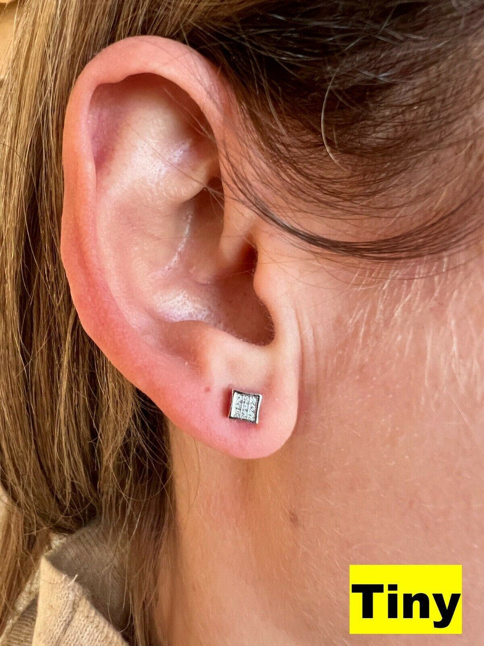 HarlemBling Real Moissanite Screwback Square Kite Earrings Passes Diamond Tester 4mm-18mm