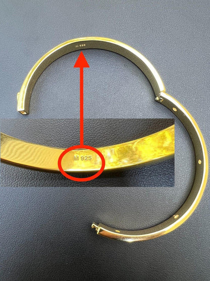 HarlemBling Real MOISSANITE Solid 14k Gold Plated 925 Silver Bangle Bracelet Mens Or Ladies