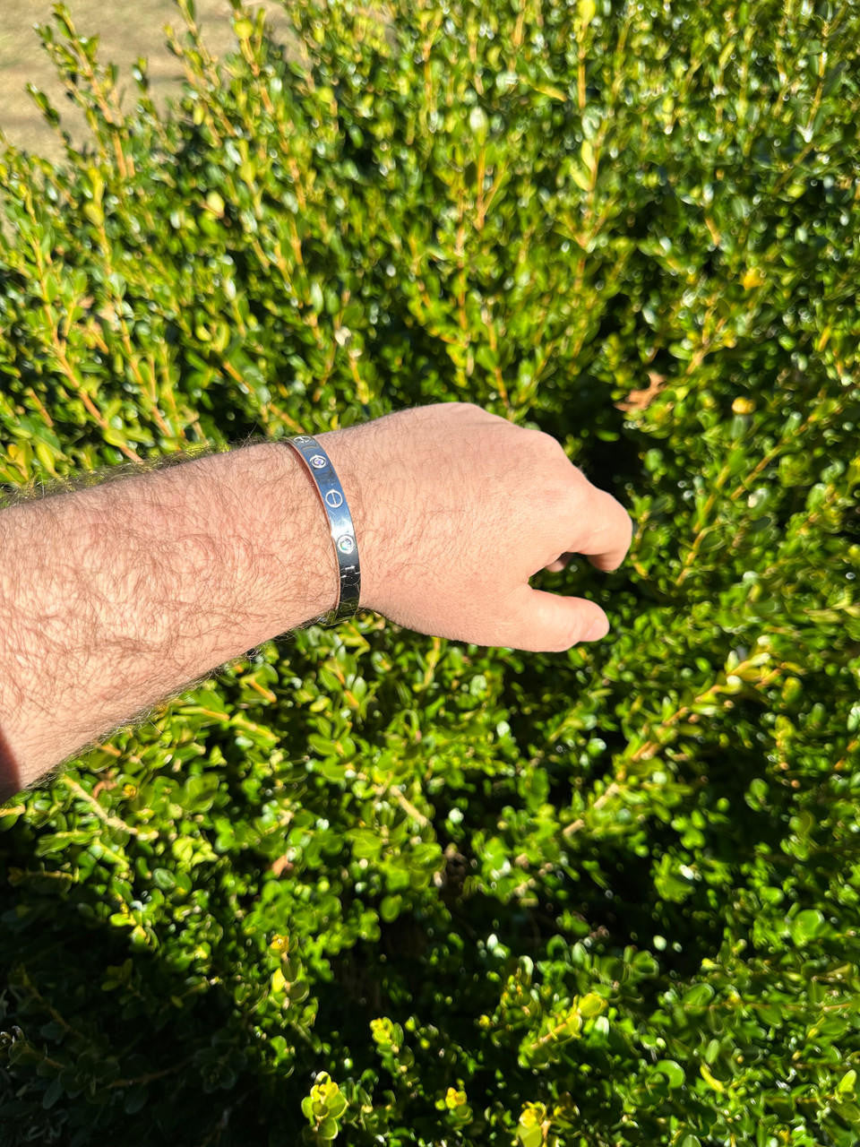 HarlemBling Real MOISSANITE Solid 925 Silver Bangle Bracelet Mens Or Ladies