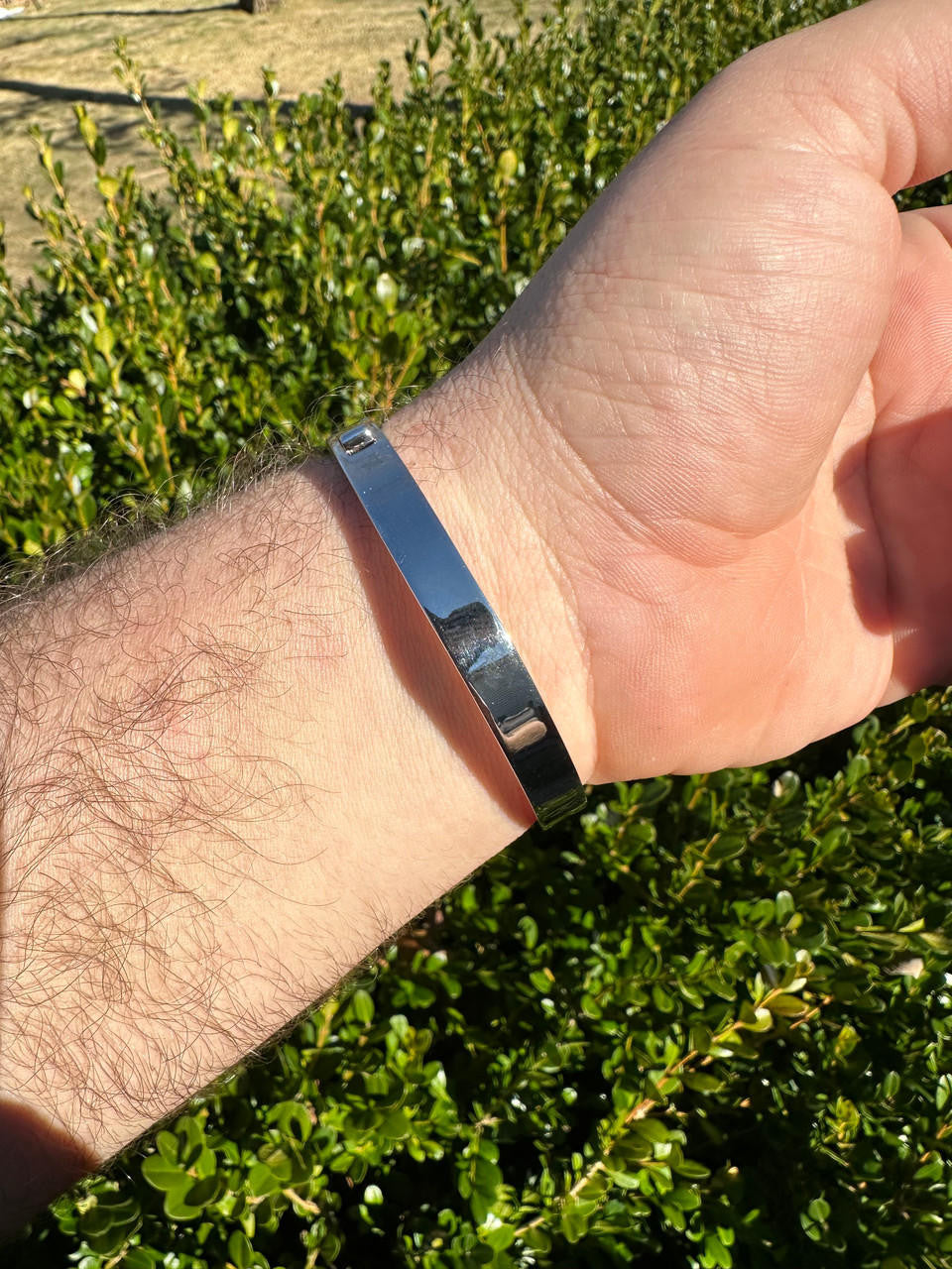 HarlemBling Real MOISSANITE Solid 925 Silver Bangle Bracelet Mens Or Ladies