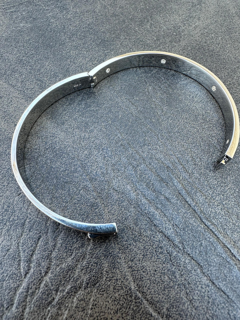 HarlemBling Real MOISSANITE Solid 925 Silver Bangle Bracelet Mens Or Ladies