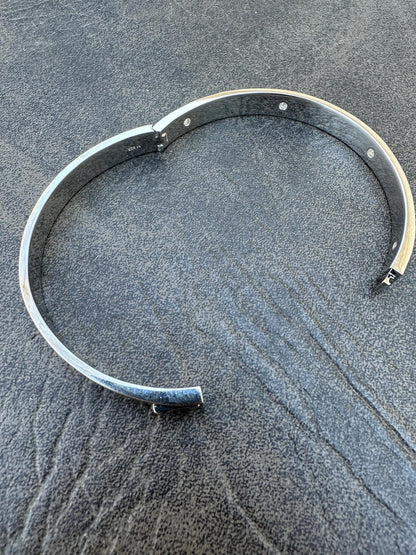 HarlemBling Real MOISSANITE Solid 925 Silver Bangle Bracelet Mens Or Ladies