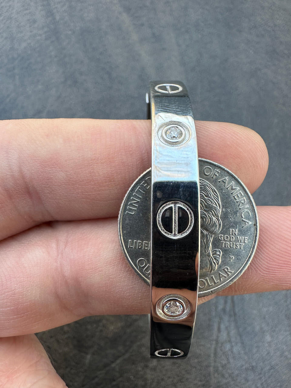 HarlemBling Real MOISSANITE Solid 925 Silver Bangle Bracelet Mens Or Ladies