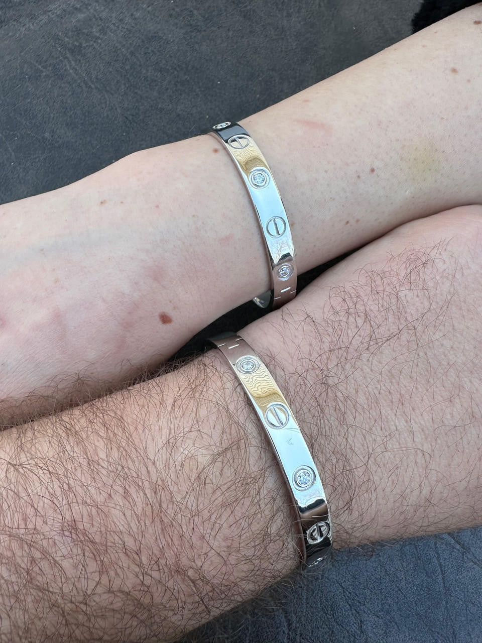 HarlemBling Real MOISSANITE Solid 925 Silver Bangle Bracelet Mens Or Ladies