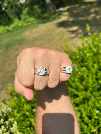 HarlemBling Real MOISSANITE Square Pinky Ring 925 Silver Hip Hop Iced Pass Diamond Tester