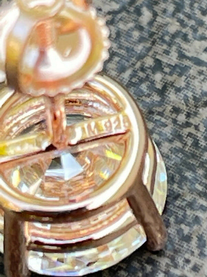 HarlemBling Real Moissanite Stud Earrings Diamond Tester Size 0.4-8ct 14k Rose Gold Vermeil