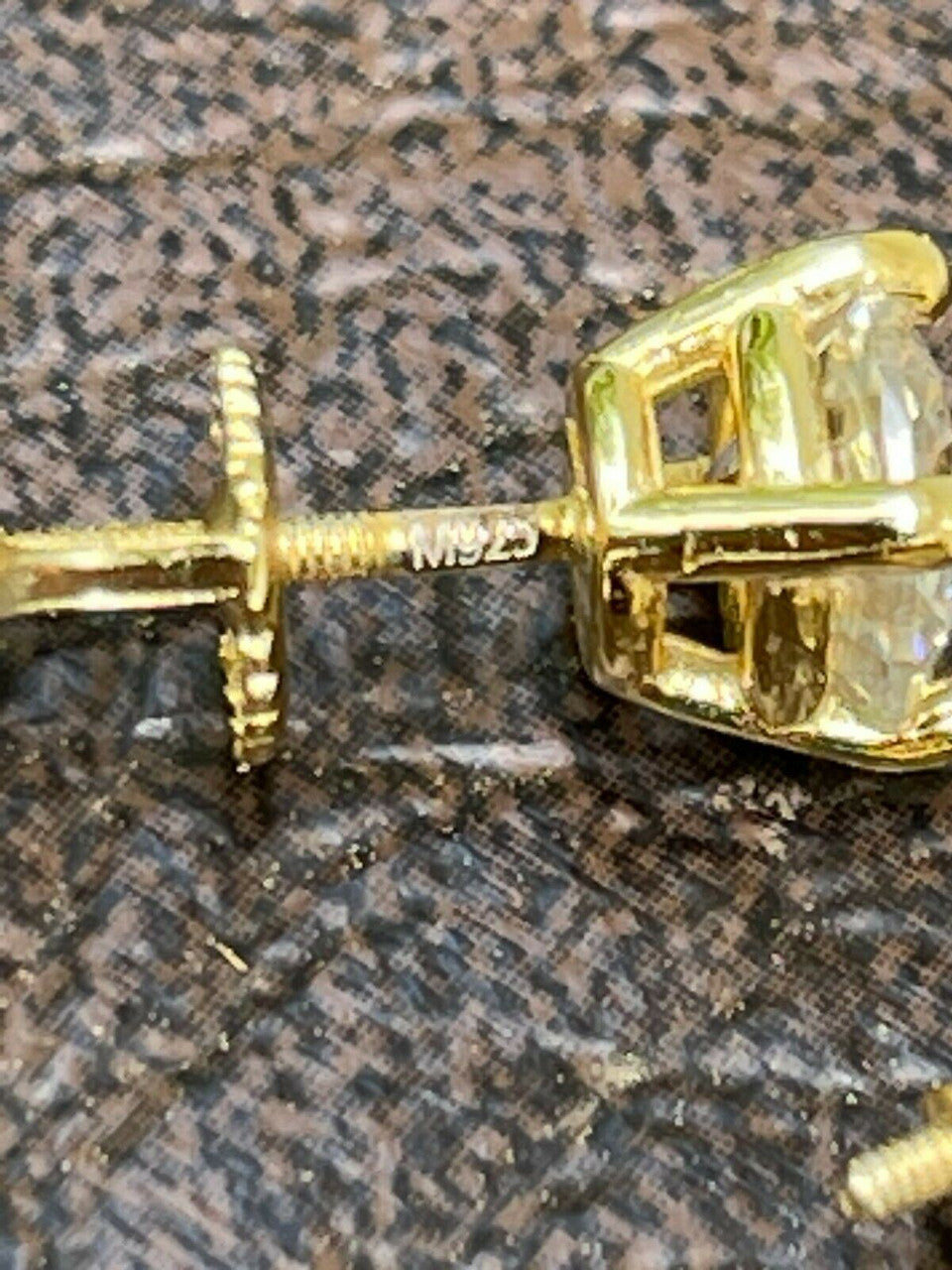 HarlemBling Real Moissanite Stud Earrings Pass Diamond Tester Size 0.2-2ct 14k Gold Vermeil