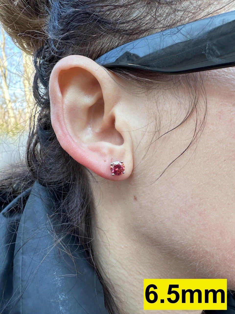 HarlemBling Real Pink Moissanite Screwback Stud Earrings 925 Silver 3-8mm Pass Diamond Test