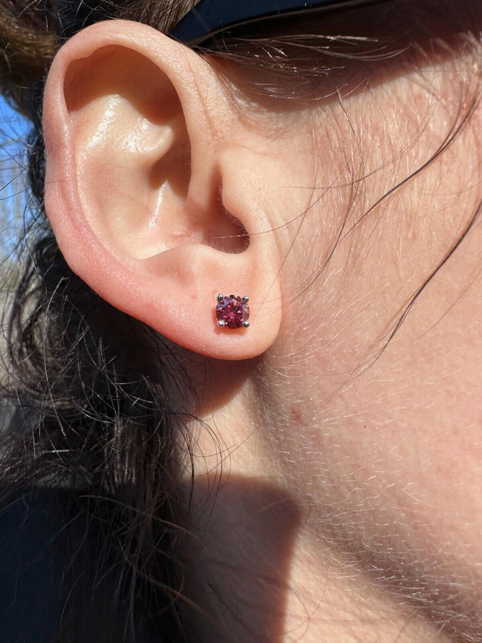 HarlemBling Real Pink Moissanite Screwback Stud Earrings 925 Silver 3-8mm Pass Diamond Test