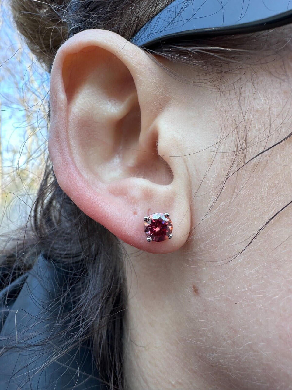 HarlemBling Real Pink Moissanite Screwback Stud Earrings 925 Silver 3-8mm Pass Diamond Test