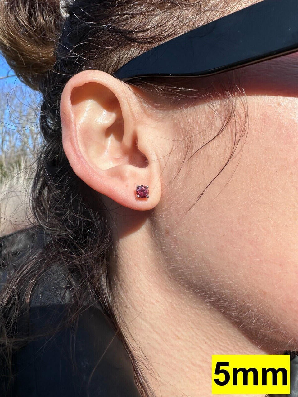 HarlemBling Real Pink Moissanite Screwback Stud Earrings 925 Silver 3-8mm Pass Diamond Test