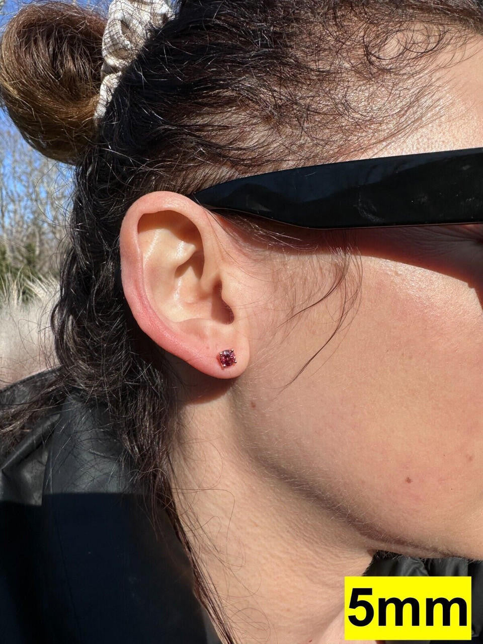 HarlemBling Real Pink Moissanite Stud Earrings 14k Rose Gold 925 Silver Mens Ladies 3-8mm