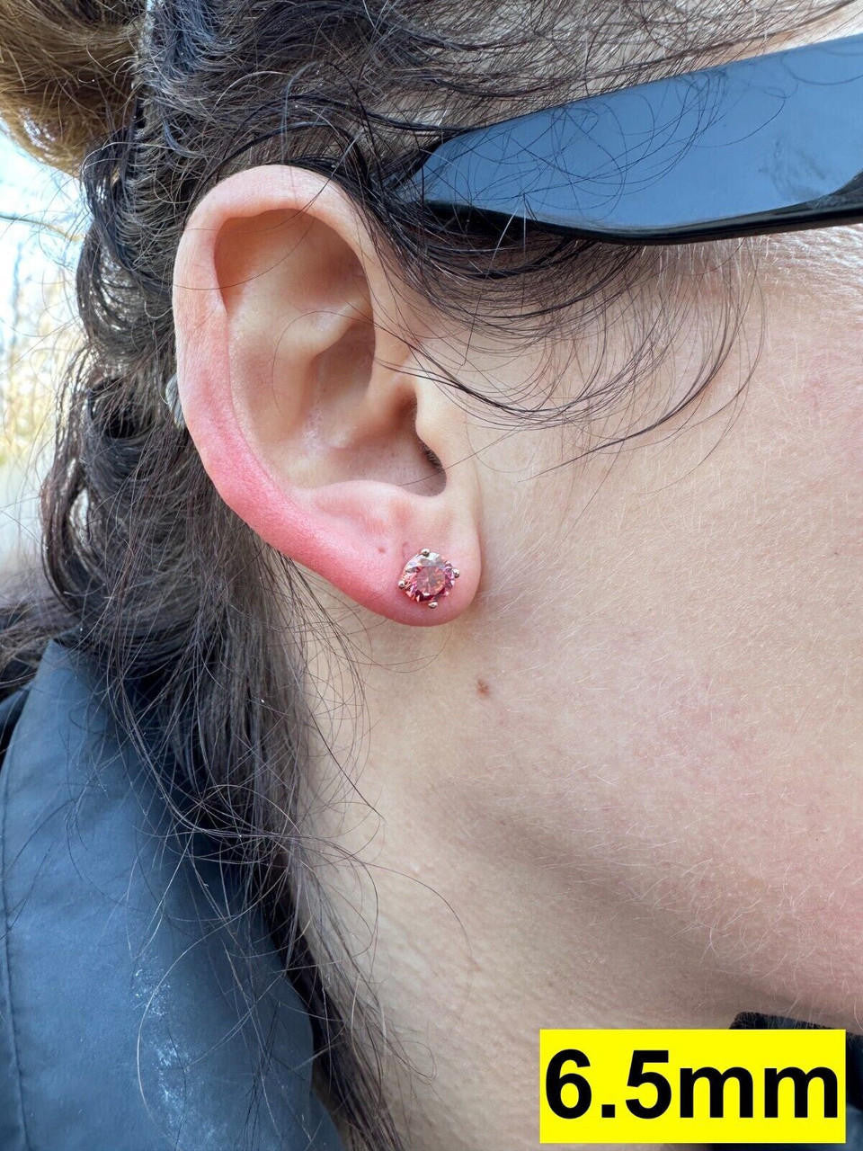 HarlemBling Real Pink Moissanite Stud Earrings 14k Rose Gold 925 Silver Mens Ladies 3-8mm