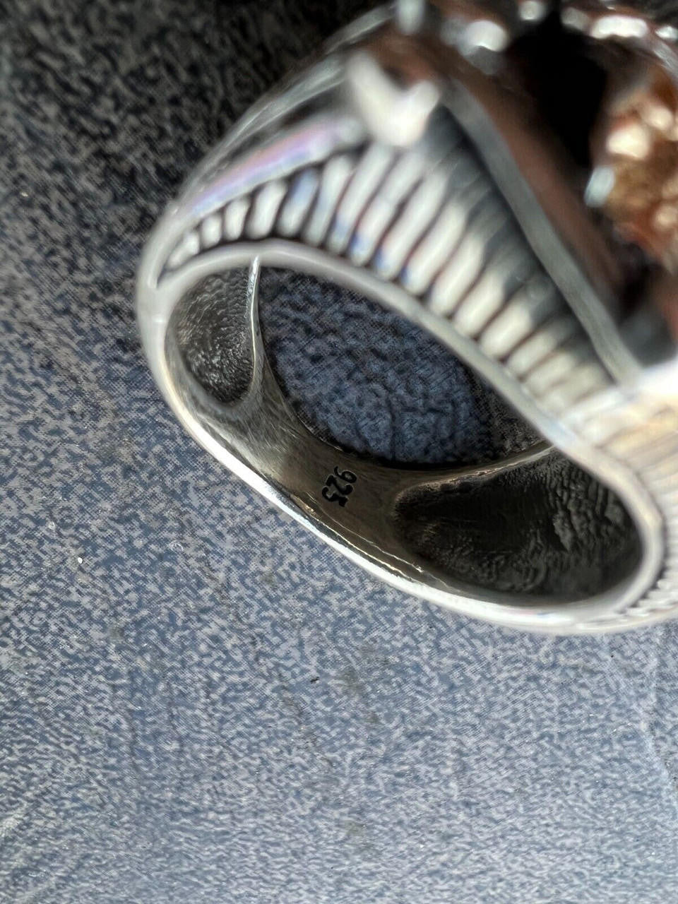 HarlemBling Real Plain Solid 925 Sterling Silver Viking Warrior Draugr Gladiator Skull Ring