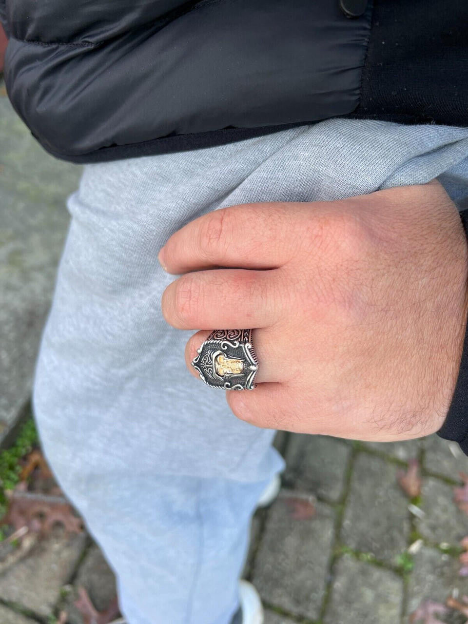 HarlemBling Real Plain Solid 925 Sterling Silver Viking Warrior Draugr Gladiator Skull Ring