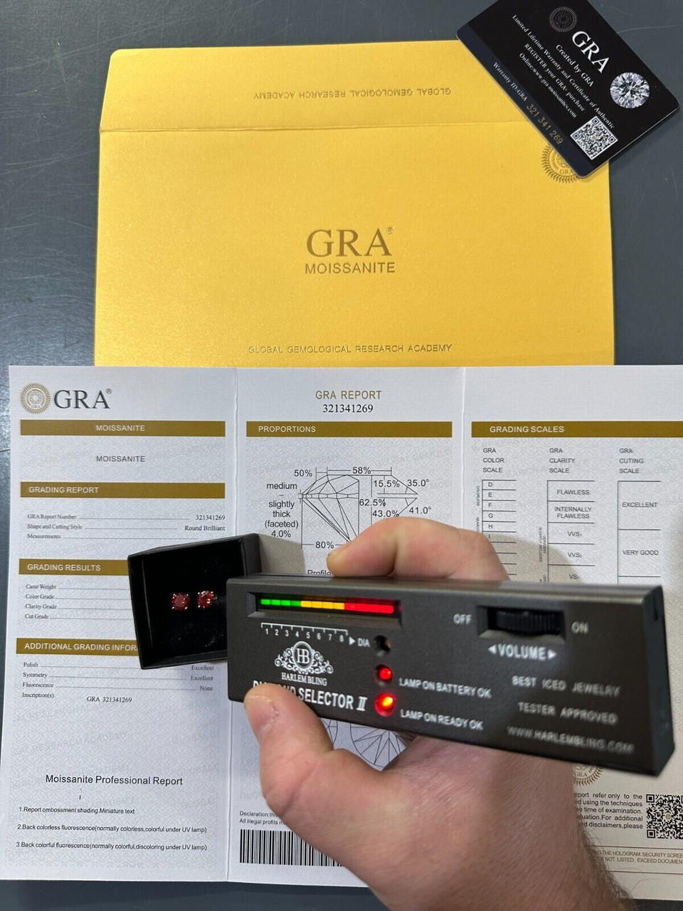 HarlemBling Real Ruby Red Moissanite Screwback Stud Earrings 925 Silver 3-8mm Iced Pass Test