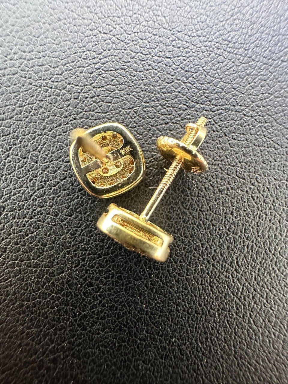 HarlemBling Real Solid 10k Yellow Gold Iced Moissanite Earrings Mens Ladies Small 7mm Studs