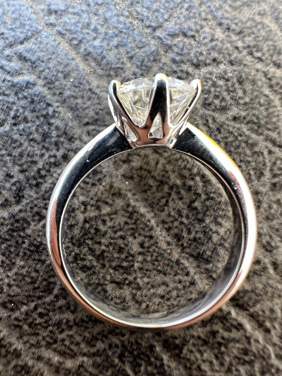 HarlemBling Real SolId 14k White Gold 2ct 8mm VVS D Moissanite Engagement Solitaire Ring