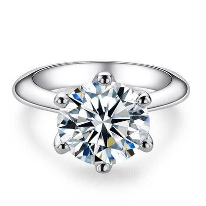 HarlemBling Real SolId 14k White Gold 2ct 8mm VVS D Moissanite Engagement Solitaire Ring