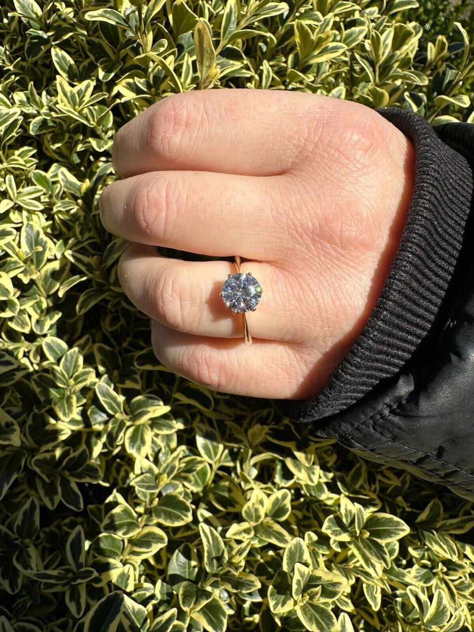 HarlemBling Real SolId 14k White Gold 2ct 8mm VVS D Moissanite Engagement Solitaire Ring