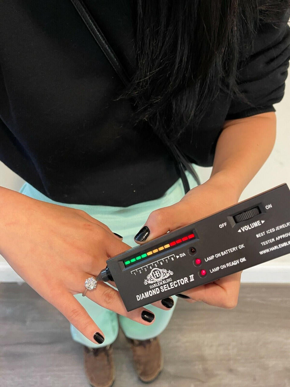 HarlemBling Real SolId 14k White Gold 2ct 8mm VVS D Moissanite Engagement Solitaire Ring