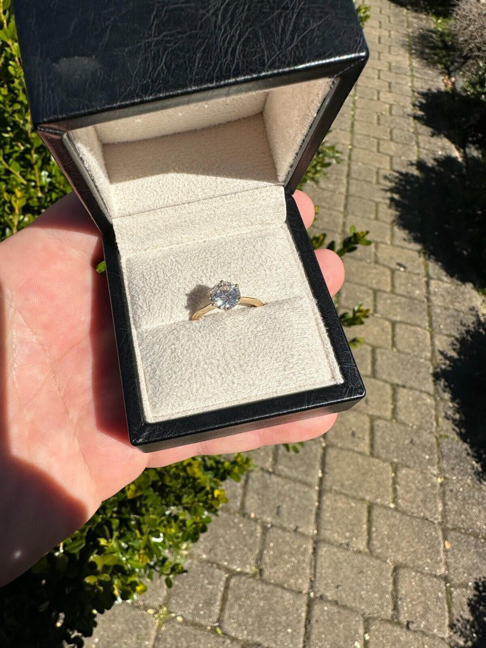 HarlemBling Real SolId 14k Yellow Gold 2ct 8mm VVS D Moissanite Engagement Solitaire Ring