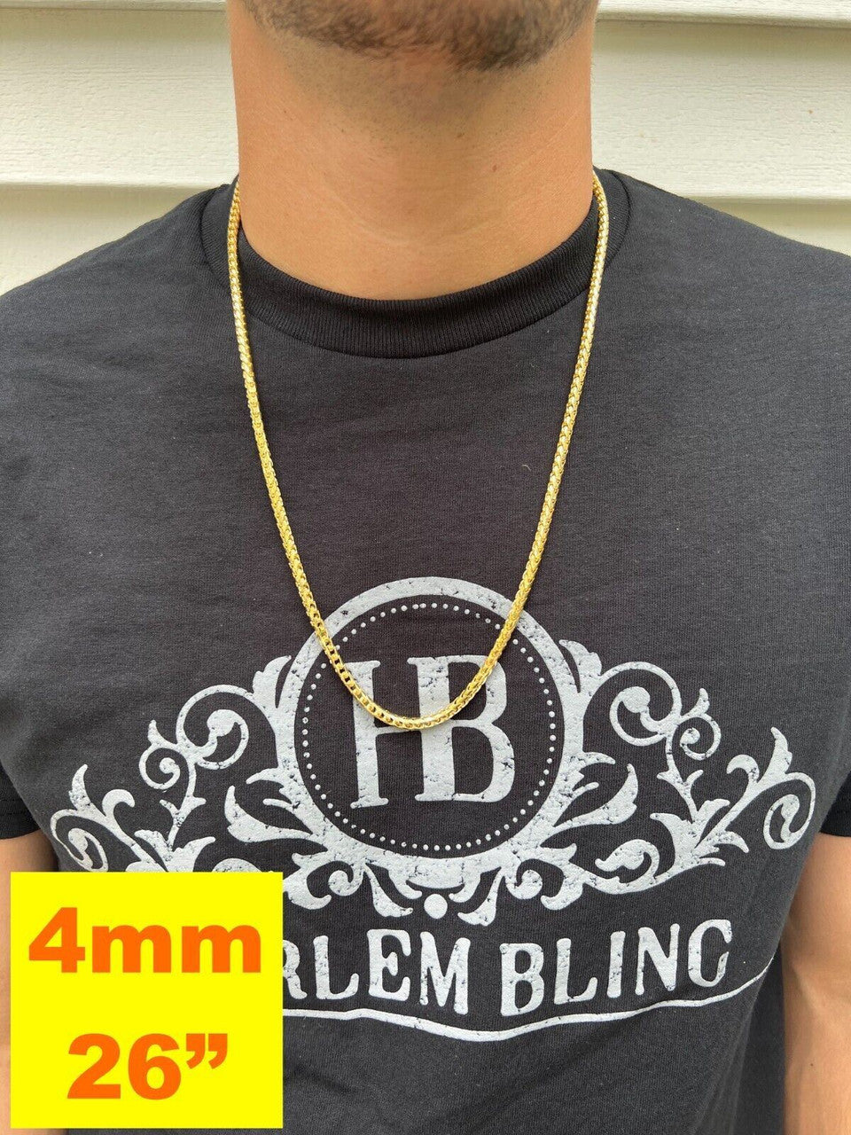 HarlemBling Real Solid 14k Yellow Gold Franco Chain Or Bracelet 2mm - 5mm Necklace 8-30