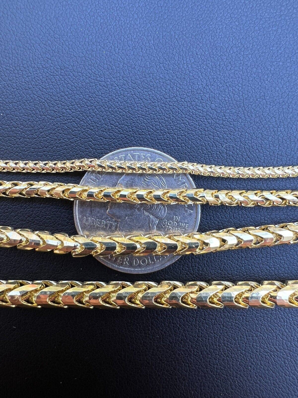 HarlemBling Real Solid 14k Yellow Gold Franco Chain Or Bracelet 2mm - 5mm Necklace 8-30