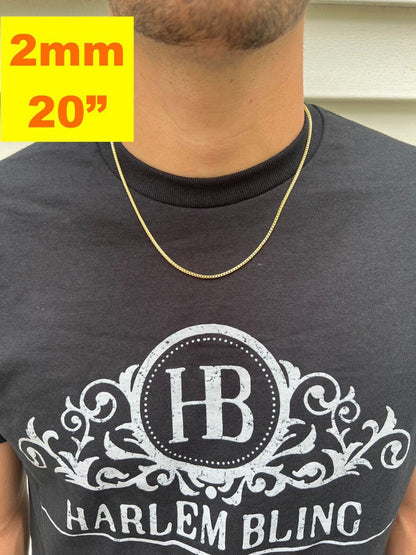 HarlemBling Real Solid 14k Yellow Gold Franco Chain Or Bracelet 2mm - 5mm Necklace 8-30