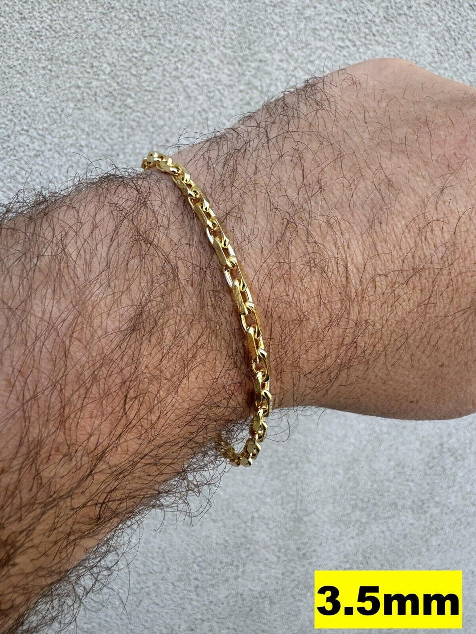 HarlemBling Real Solid 14k Yellow Gold Hermes Rolo Link Chain Necklace Bracelet 1.5mm-6mm