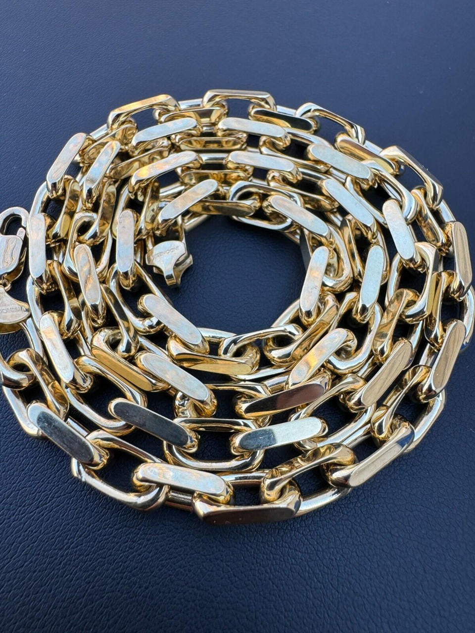 HarlemBling Real Solid 14k Yellow Gold Hermes Rolo Link Chain Necklace Bracelet 1.5mm-6mm