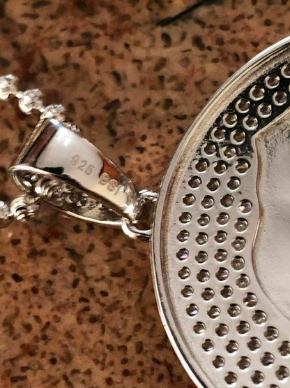 HarlemBling Real Solid 925 Silver AFRICA Map Flag Pendant Medallion 14k Gold Nigeria Diamond