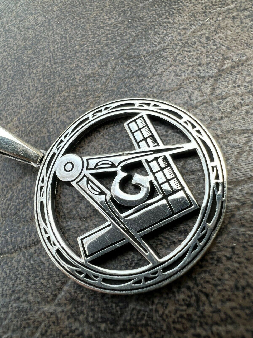 HarlemBling Real Solid 925 Silver / Gold Round Freemason Masonic Medallion Pendant Necklace