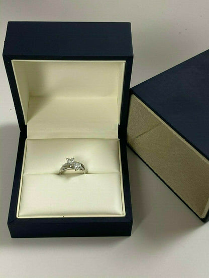 HarlemBling Real Solid 925 Silver Heart Diamond Engagement Promise Ring 14k Yellow Rose Gold