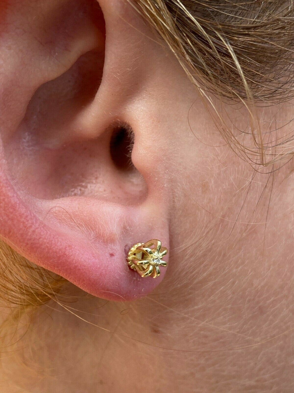 HarlemBling Real Solid 925 Sterling Silver 14k Gold Finish Crown Shape Earrings Small Studs