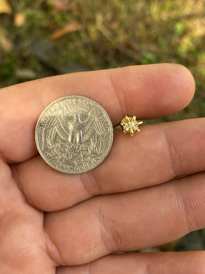 HarlemBling Real Solid 925 Sterling Silver 14k Gold Finish Crown Shape Earrings Small Studs