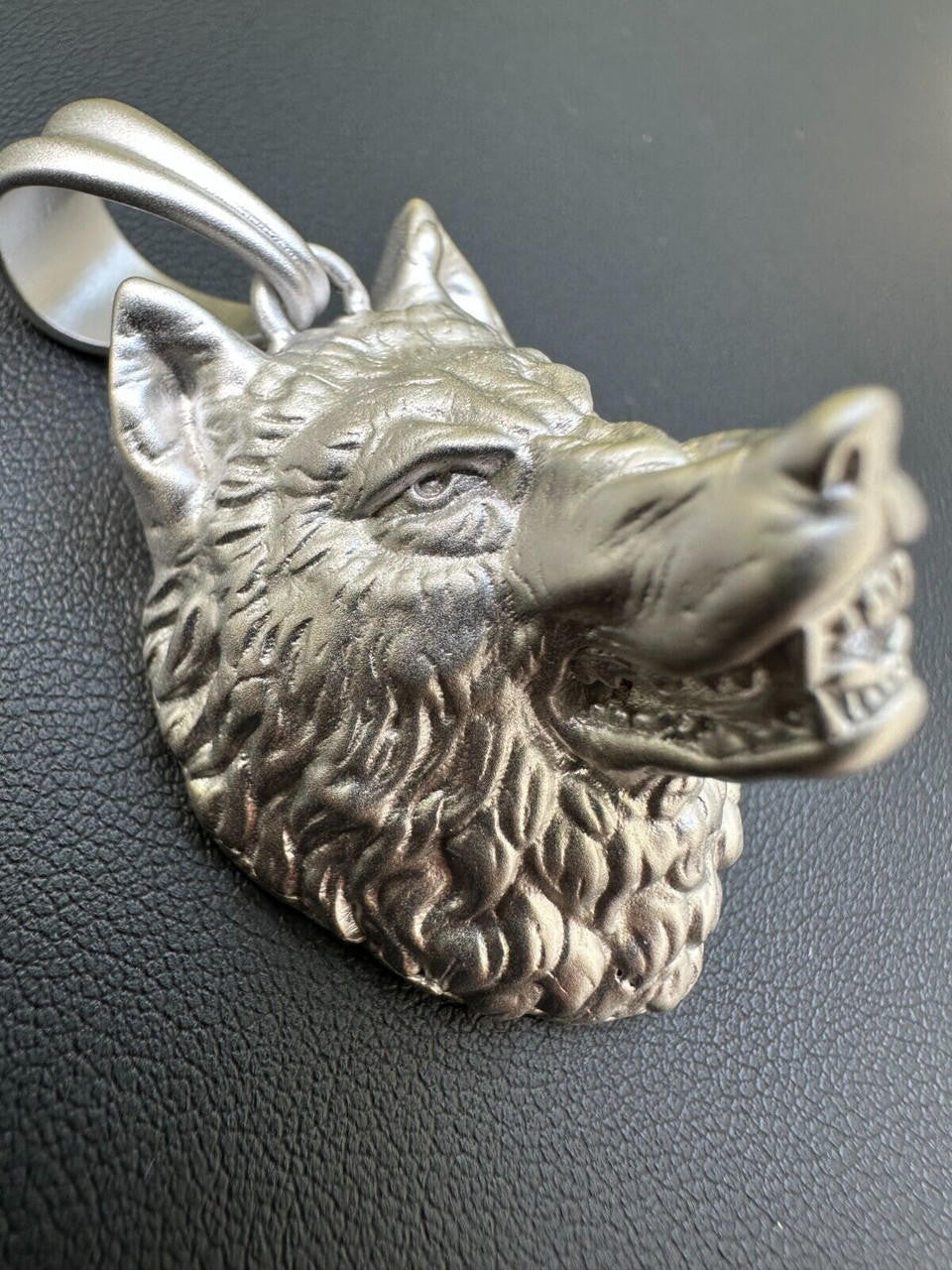 HarlemBling Real Solid 925 Sterling Silver / 14k Gold Wolf Head High Detailed Pendant Matte