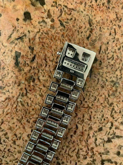 HarlemBling Real Solid 925 Sterling Silver 20mm Big Presidential Watch Band Bracelet HEAVY