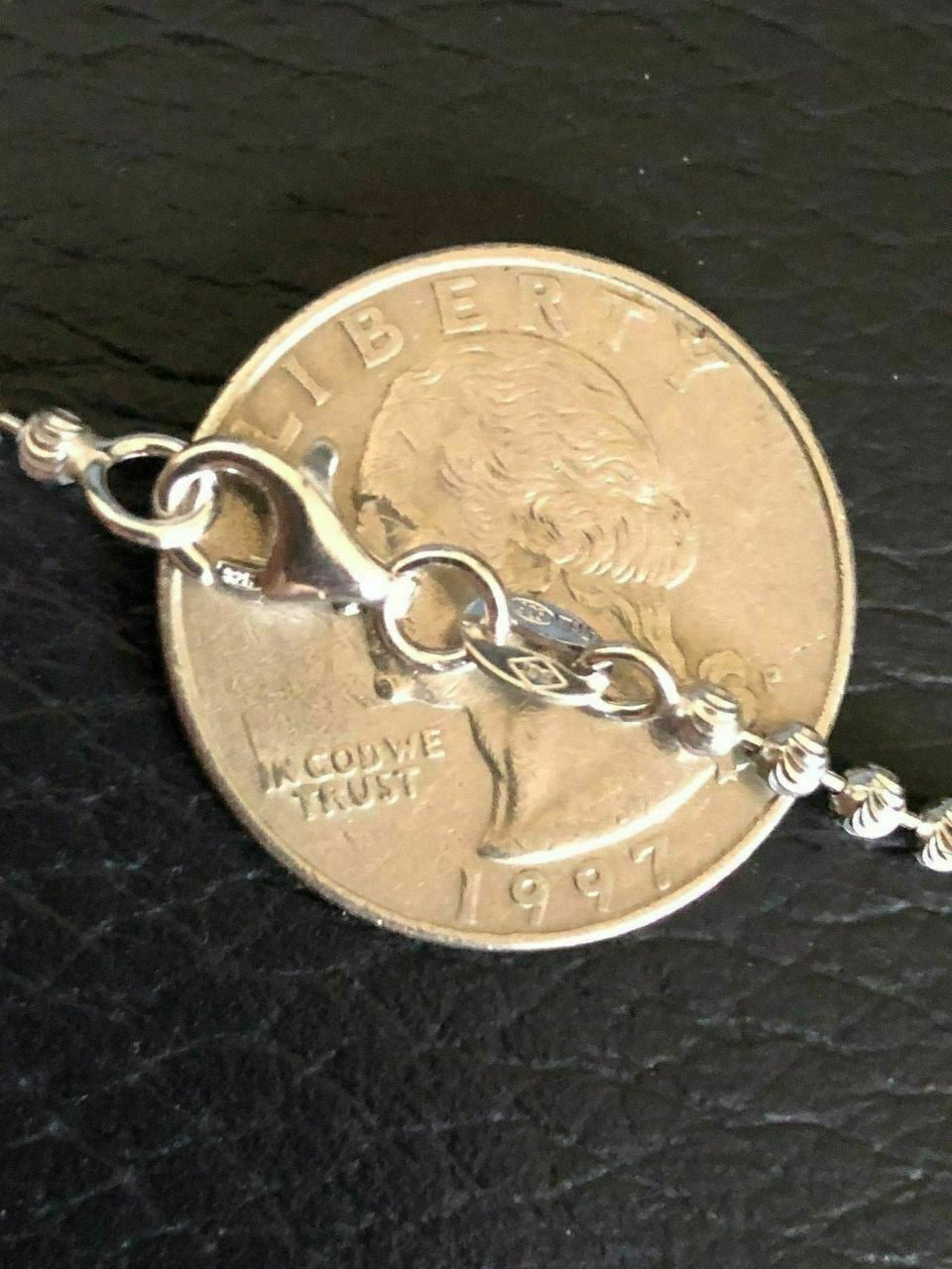 HarlemBling Real Solid 925 Sterling Silver Ball Moon Diamond Cut Chain MADE IN ITALY 2.5mm