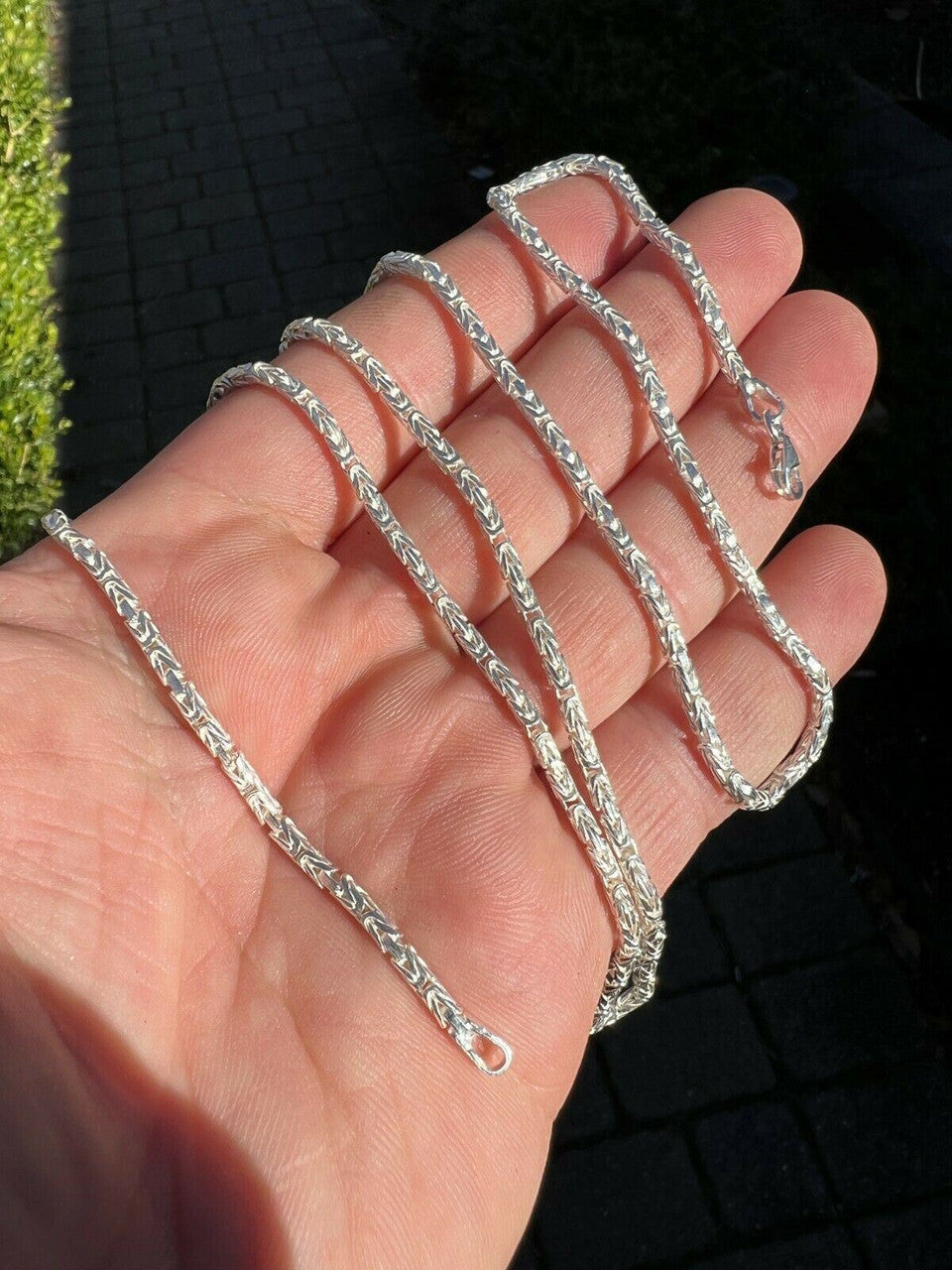 HarlemBling Real Solid 925 Sterling Silver Byzantine Rope Chain Necklace 2mm 16-30