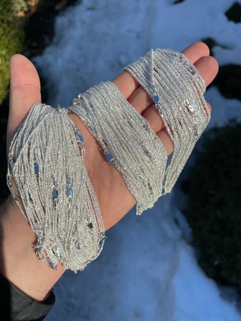 HarlemBling Real Solid 925 Sterling Silver Diamond Cut Sparkle Rope Chain Necklace 1mm - 3mm