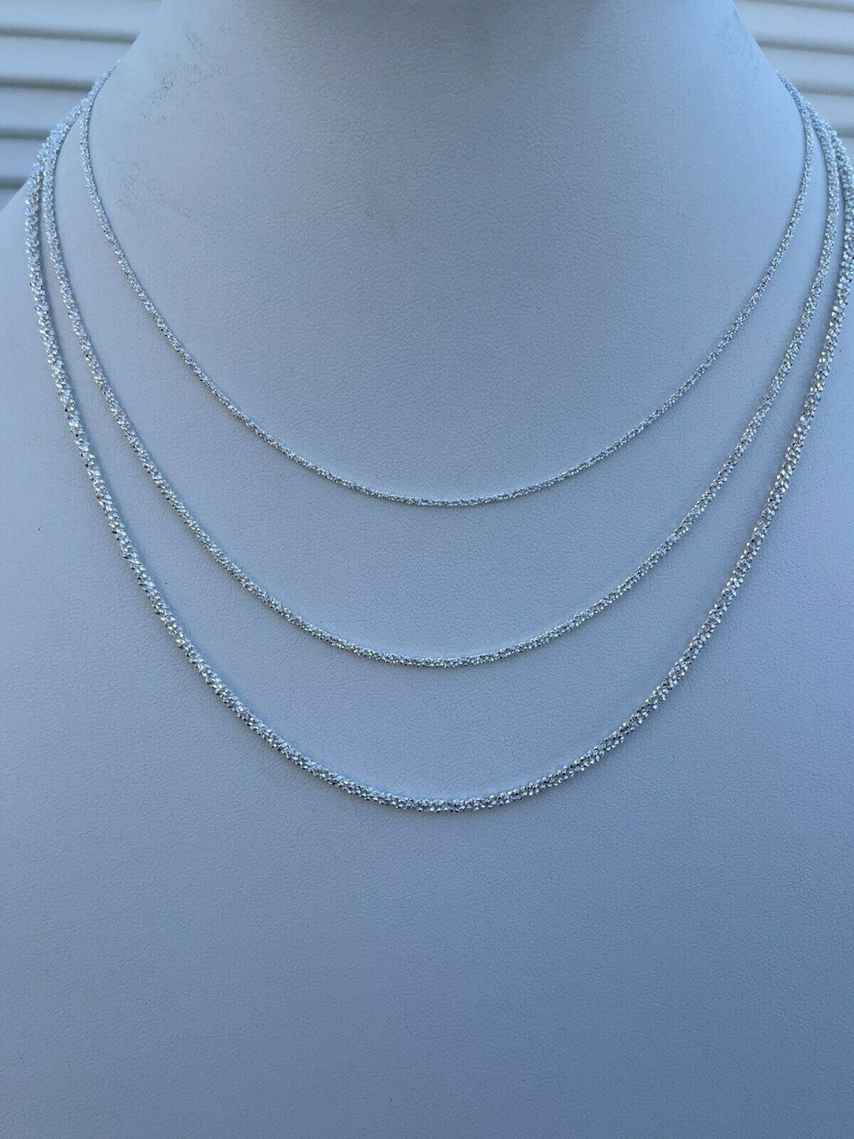 HarlemBling Real Solid 925 Sterling Silver Diamond Cut Sparkle Rope Chain Necklace 1mm - 3mm