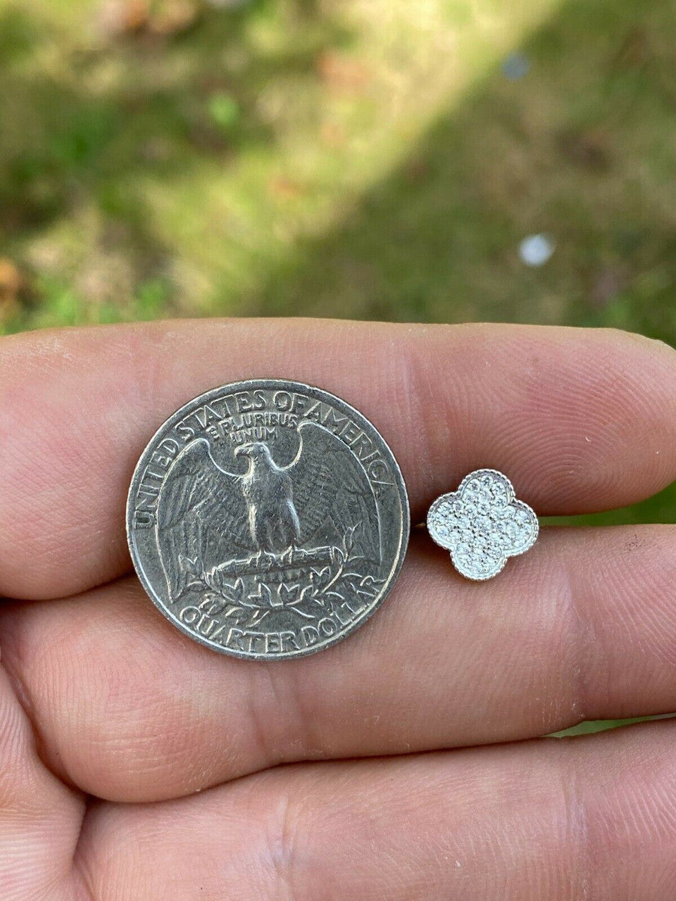 HarlemBling Real Solid 925 Sterling Silver Earrings Four Leaf Clover Flower Designer Studs
